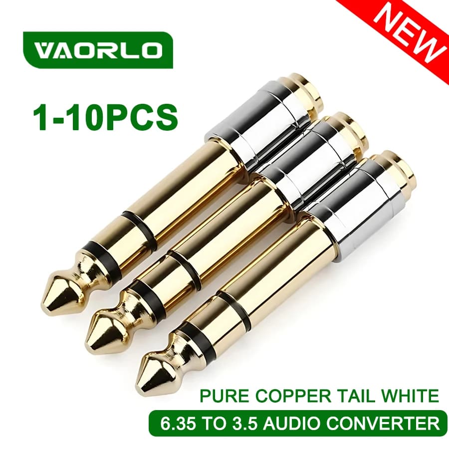 Jack 6.35mm Male Plug to 3.5mm Female Connector Headphone Amplifier Audio Adapter Microphone Guitar AUX 6.35 to 3.5mm Converter