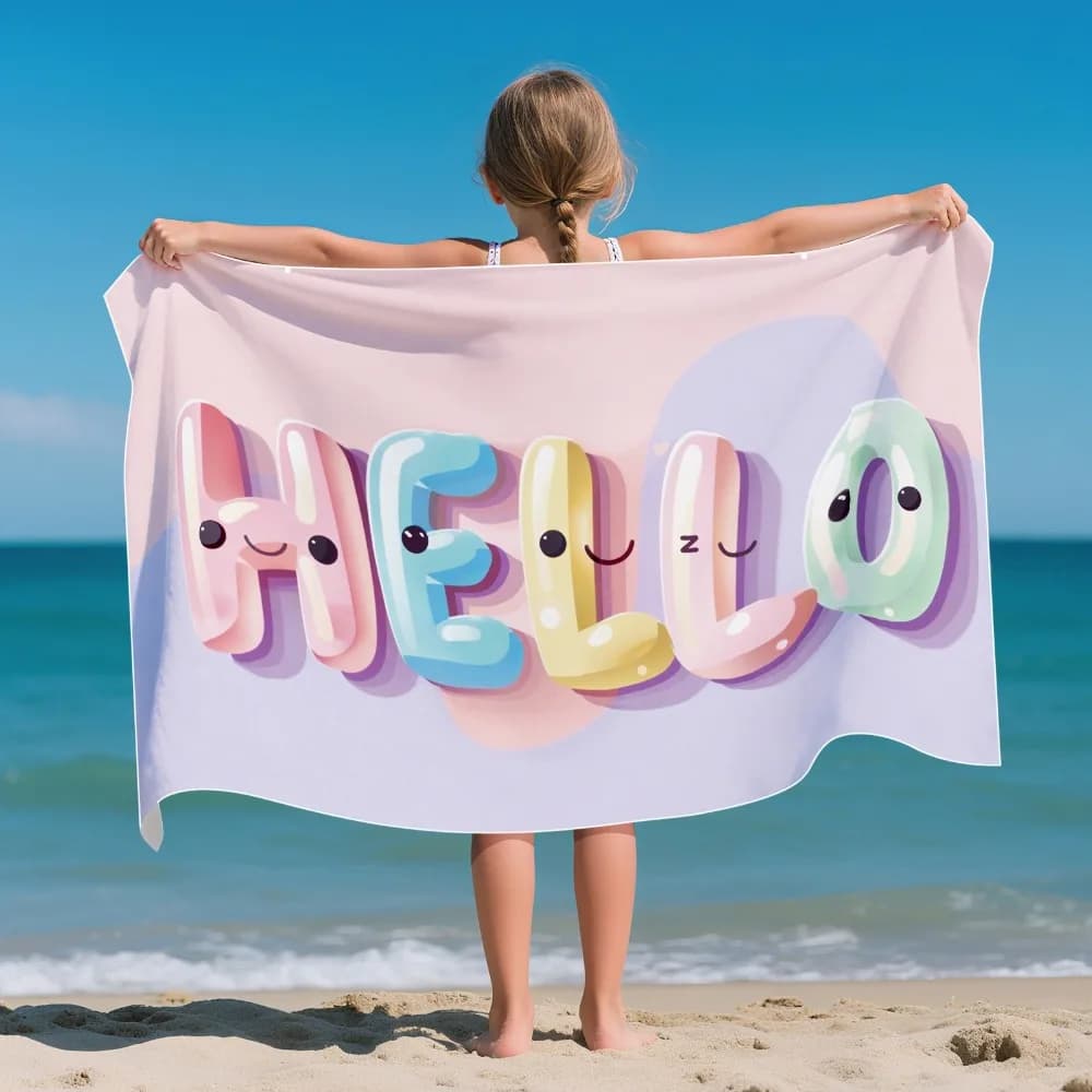 Cartoon Pattern Beach Towel Kids' Version31x51in Bath Towel Quick-dry Absorb Water Yoga Mat Outdoor Camping Picnic Beach Blanket