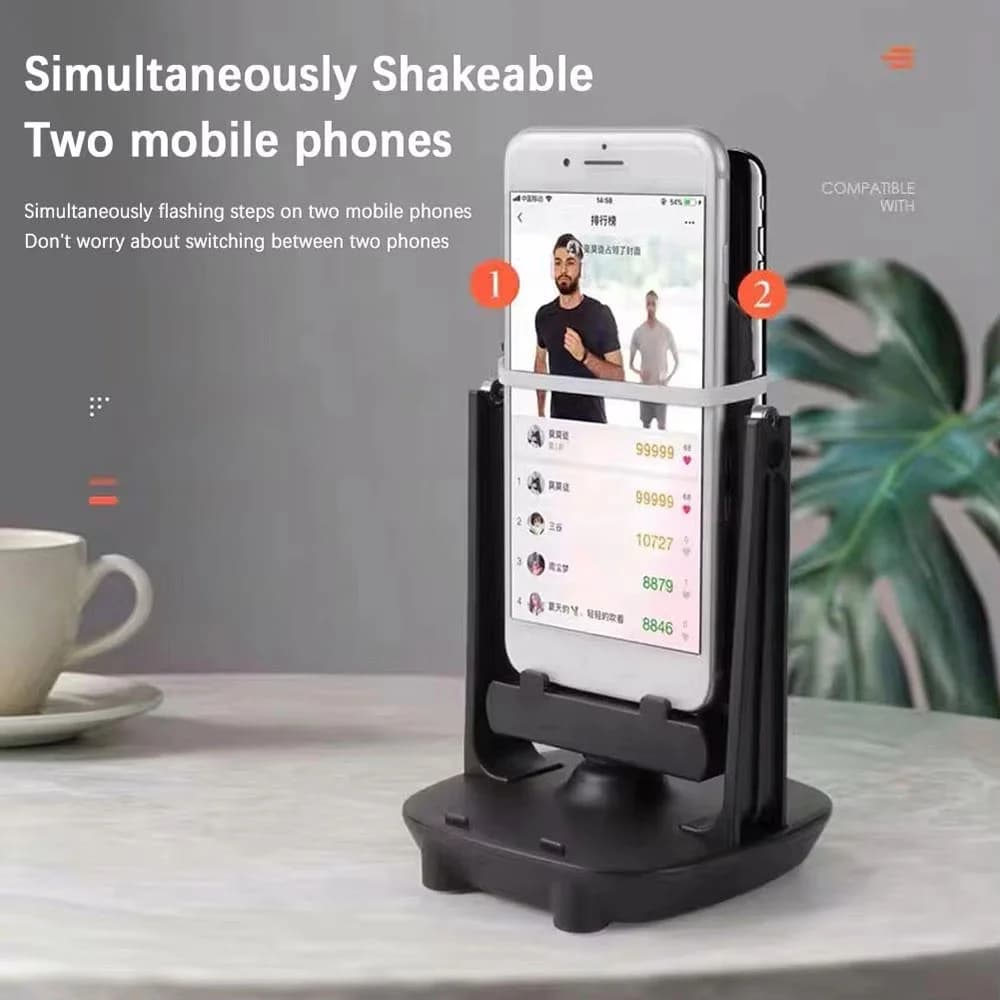 Pedometer Desk Wiggler Mobile Phone Stand Holder Automatic Swing Shake Phone Walking Swing Shaker Brush Stepper For All Phone ﻿