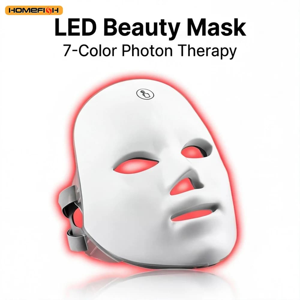7 Color LED Photon Therapy Face Mask, Anti Acne & Wrinkle Removal, Skin Rejuvenation Beauty Mask for Home Care