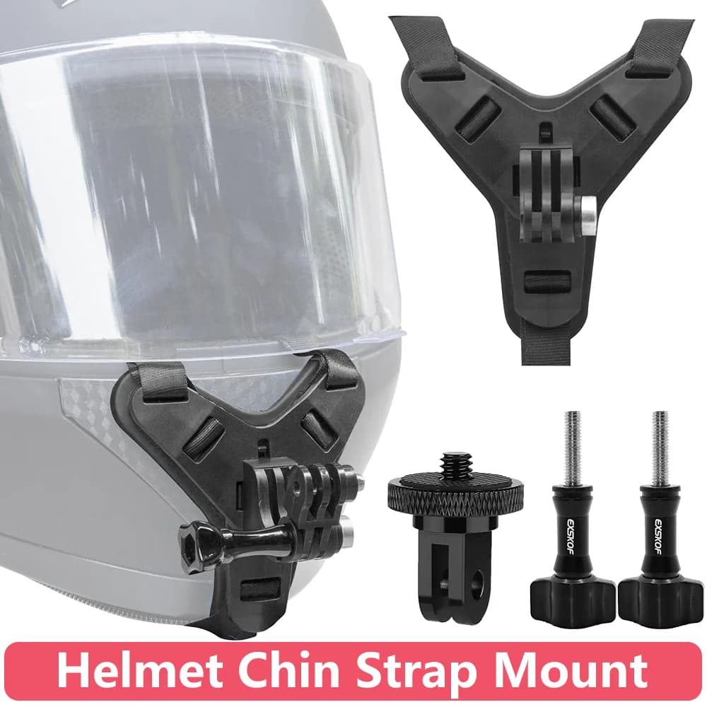 Motorcycle Helmet Chin Strap Mount Holder for GoPro Hero 13 12 11 10 9 8 Insta360 AKASO SJCAM DJI Osmo Action Camera Accessories