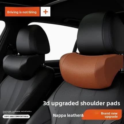 Memory Foam Car Neck Pillow PU Leather Car Headrest Pillows Car Neck Rest Seat Headrest Cushion Pad For Auto Interior Accessory