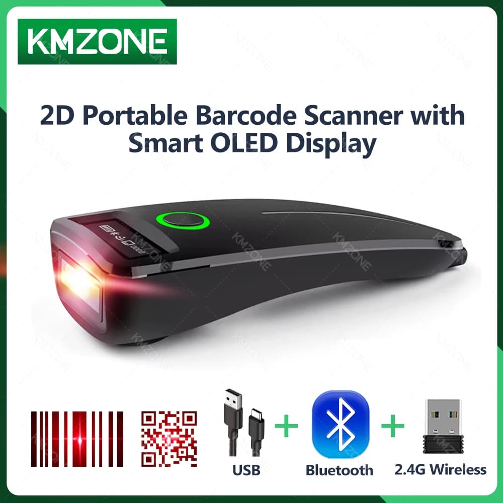 2D Mini Barcode Scanner USB Wired Bluetooth 2.4G Wireless 1D 2D Scanner QR PDF417 EAN13 Data Matrix Bar code Reader