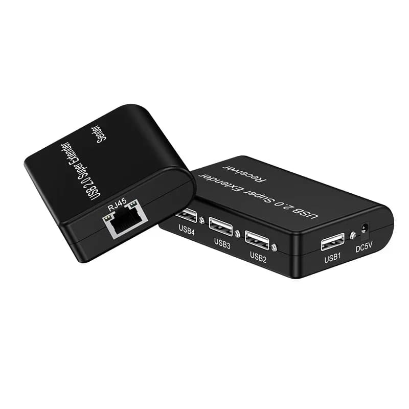 100m 4 Port USB 2.0 Network Cable Extender Via RJ45 Cat5e Cat6 Ethernet Cable for Webcam Camera Mouse Keyboard Printer Scanner