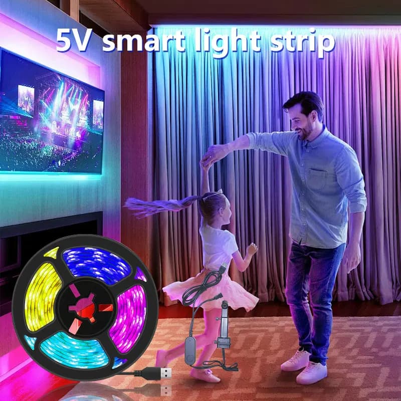 STTL Smart TV LED Strip Light 2.5M RGB USB Powered Remote Control TV Backlight Same Frequency Sync HDMI Ambient Light Lamp Strip
