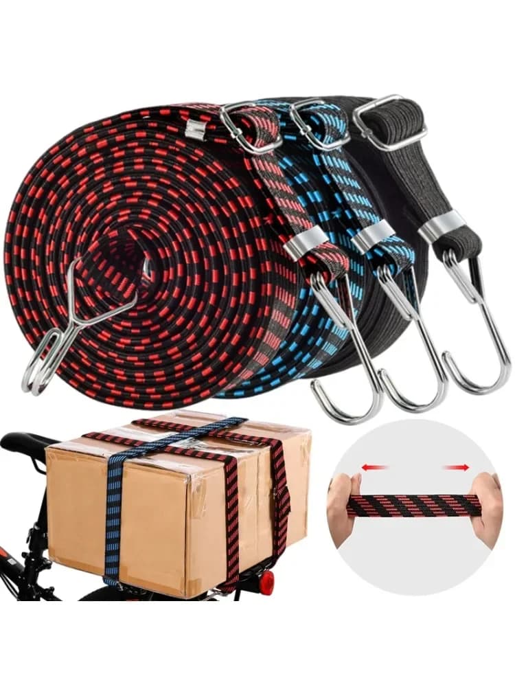 Motorcycle Elastics Rubber Luggage Rope Cord Hooks Bikes Rope Tie Auto Luggage Roof Rack Strap Fixed Band Hook Car Accessories