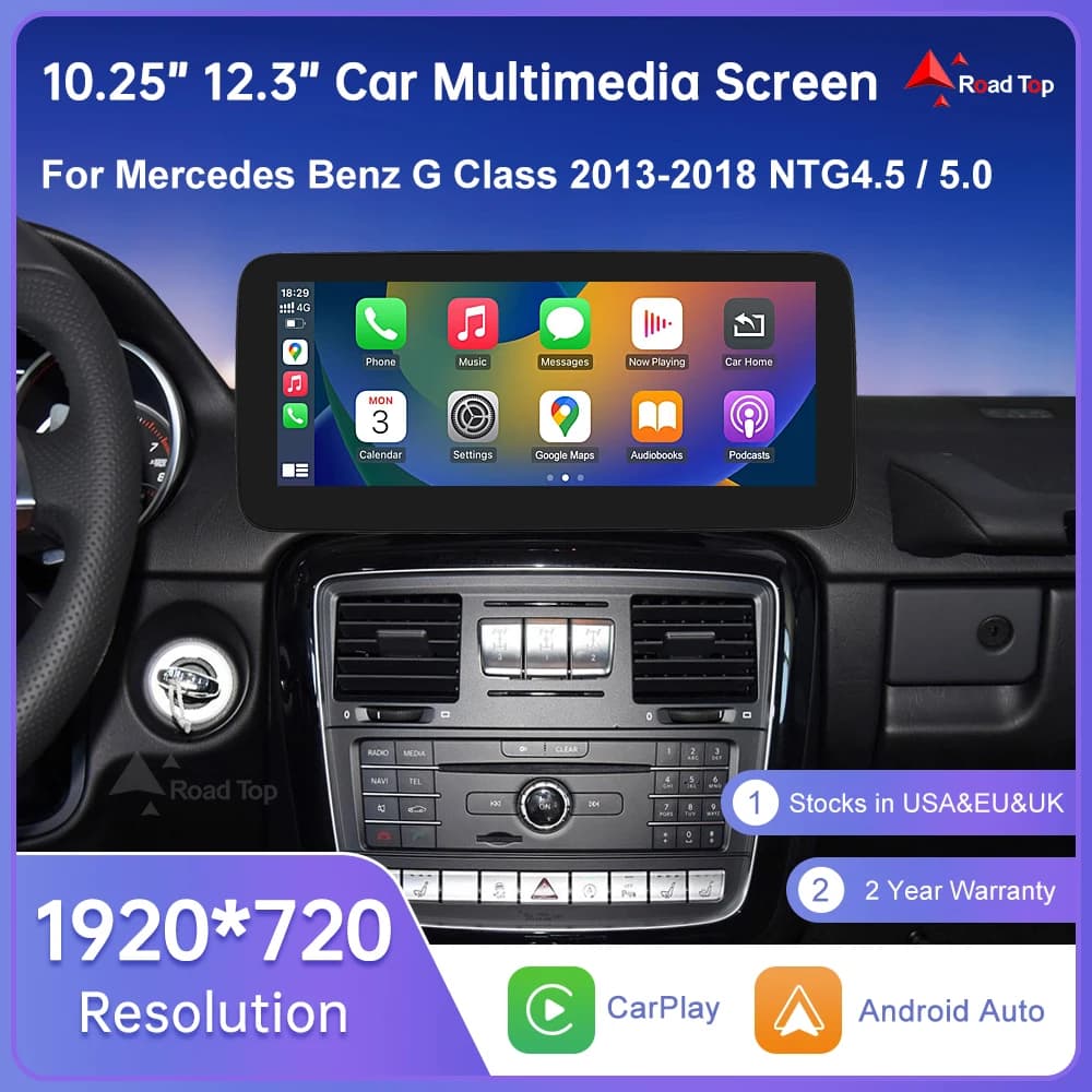 Linux Touch Screen for Mercedes Benz G Class W463 2013-2018 GPS With Wireless Carplay Android Auto Airplay Mirroring Car Radio
