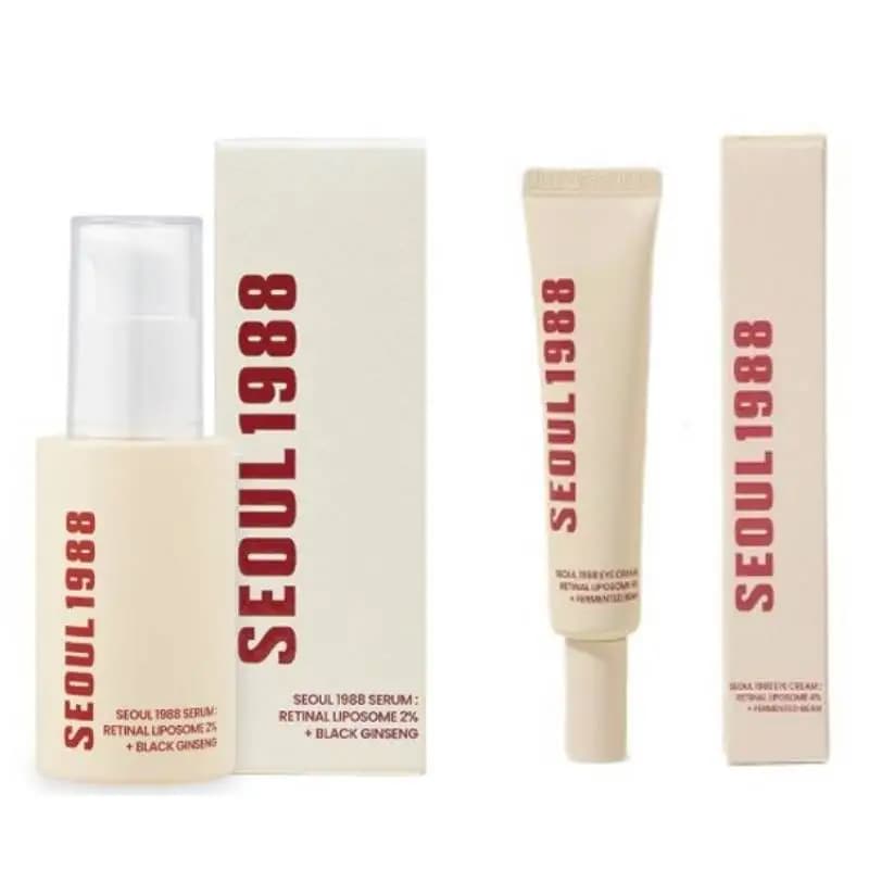 Korean 1988 Retinol Face Care Serum,Black Ginseng Niacinamide Vitamin C Moisturizing Firming Ampoule,Anti Aging Wrinkle Skincare