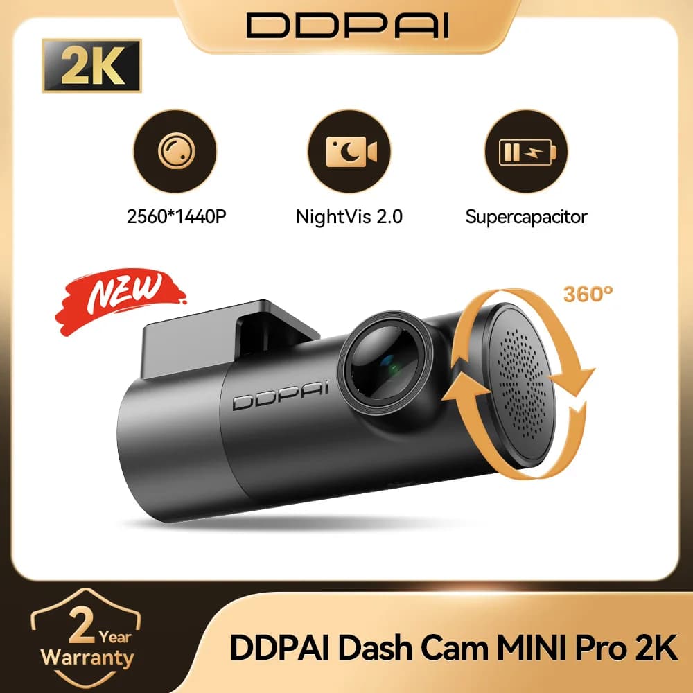 DDPAI MINI Pro 2K Dash Cam WiFi Car DVR Night Vision Smart Voice Control Support 24H Parking Monitor Car Dash Camera Recorder