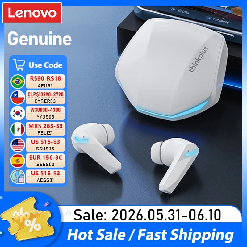 Choice Lenovo GM2 Pro TWS Wireless Bluetooth V5.4 Earphone HD Call Low Latency Headphones Dual Mode Music Gaming Earbuds GM2PRO