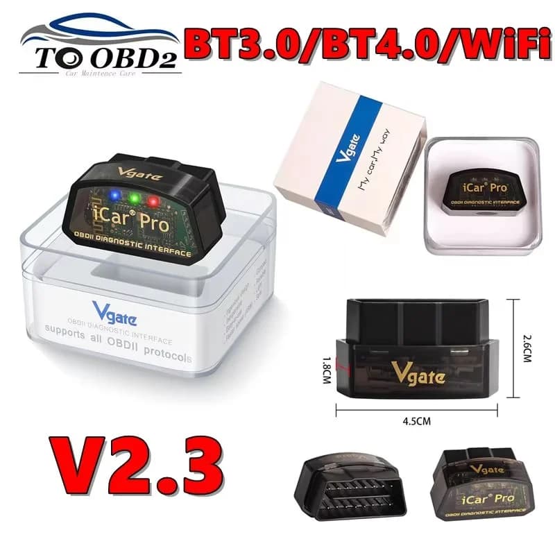 Vgate iCarpro ELM327 V2.3 Original OBD2 Car Diagnostic Tools WiFi Bluetooth 4.0 Android IOS Compatible BT3.0 Android Car Scanner