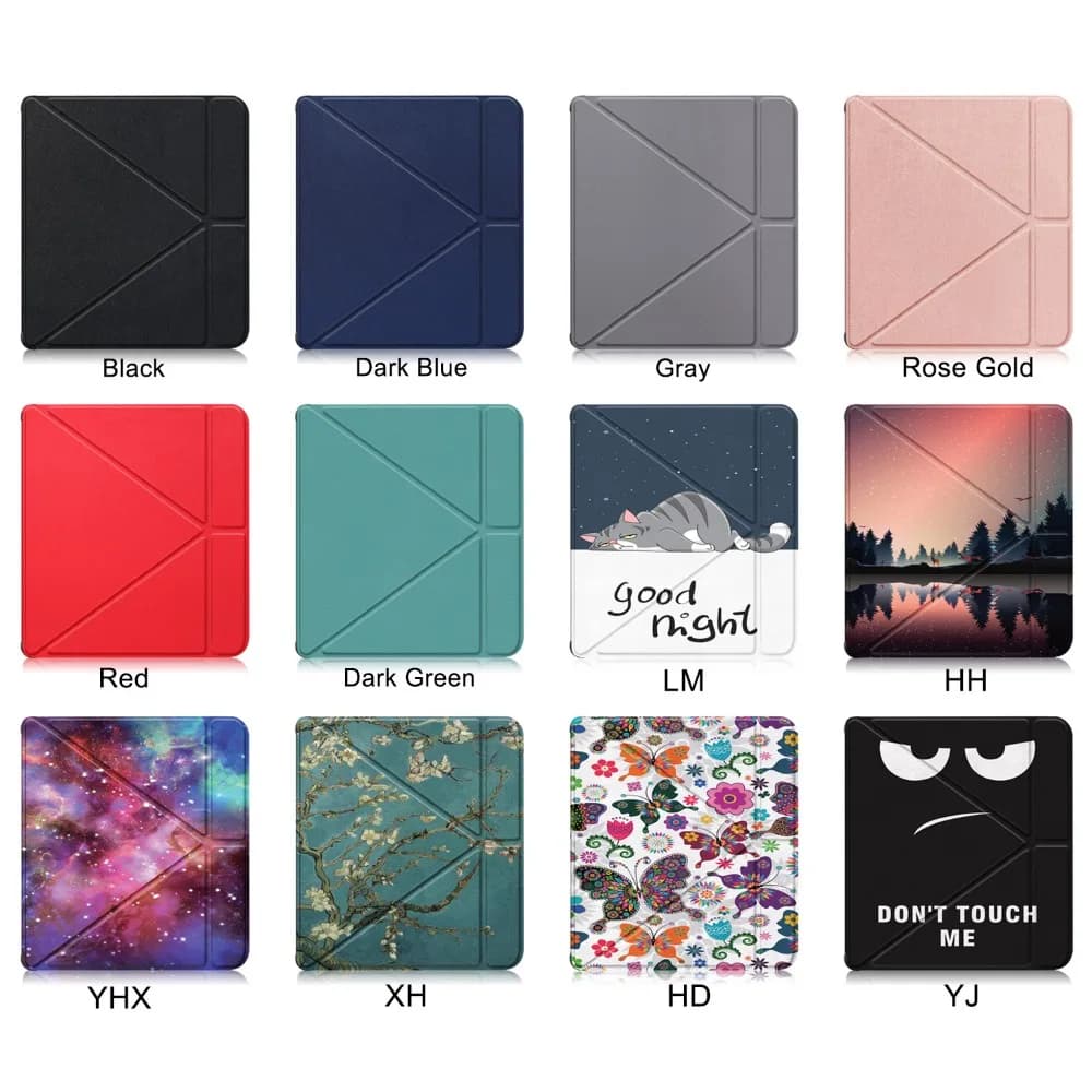 Case For Kobo Libra Colour 2024 Smart 7 Inch Multi-Folding Stand EReader Cover Shockproof Protective Shell Auto Wake/Sleep Funda