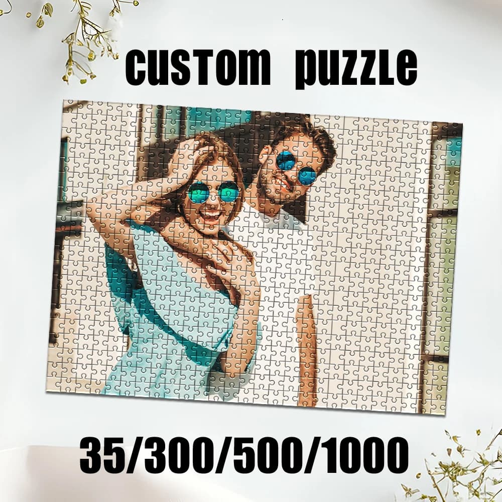 35/300/500/1000pcs Personalized Custom Photo Puzzle Customize Personalized Jigsaw Puzzles DIY Wooden Puzzle Gifts for Her Him
