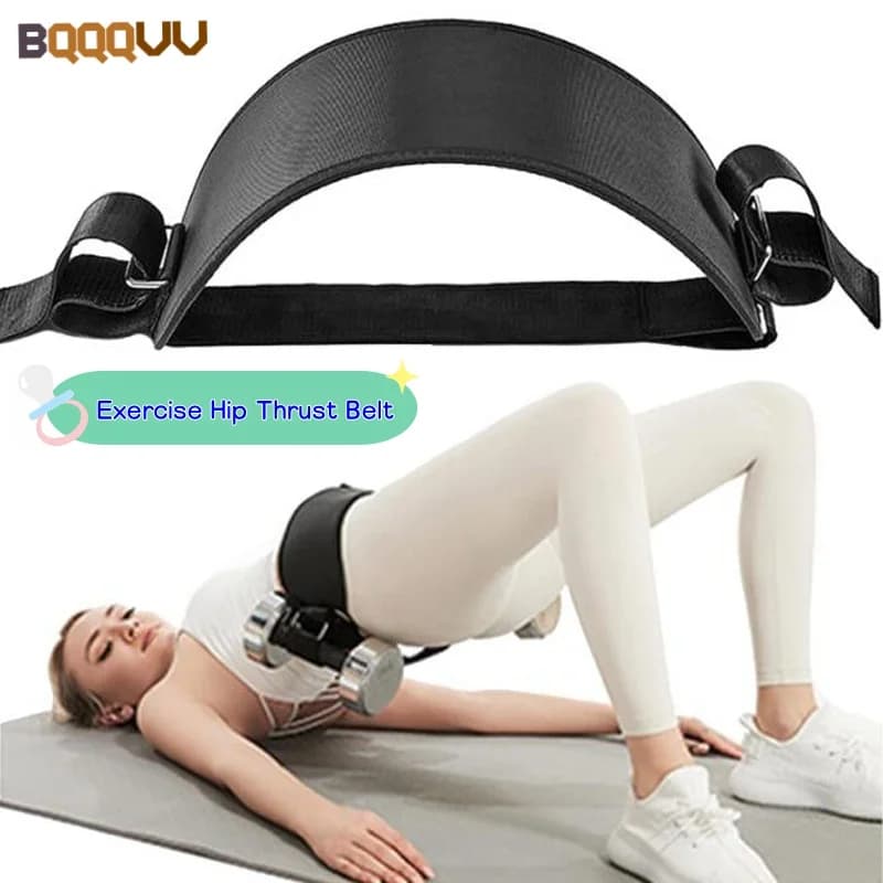 1PC Exercise Hip Thrust Belt, Glute Bridge Pad Butt Workout with Dumbbells Kettlebells for Squats Lunges Reverse Squat