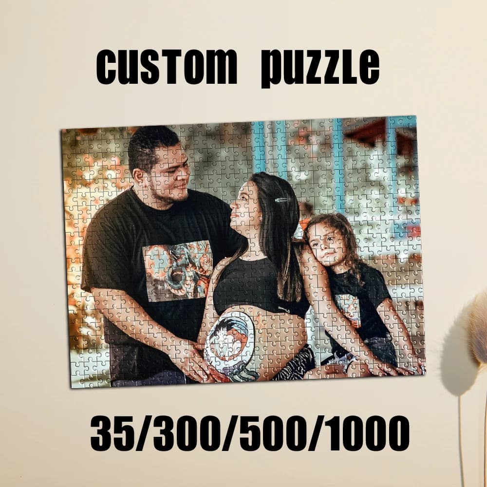 35/300/500/1000pcs Personalized Custom Photo Puzzle family photo Customize Jigsaw Puzzle For CouplesCouples Family Christmas