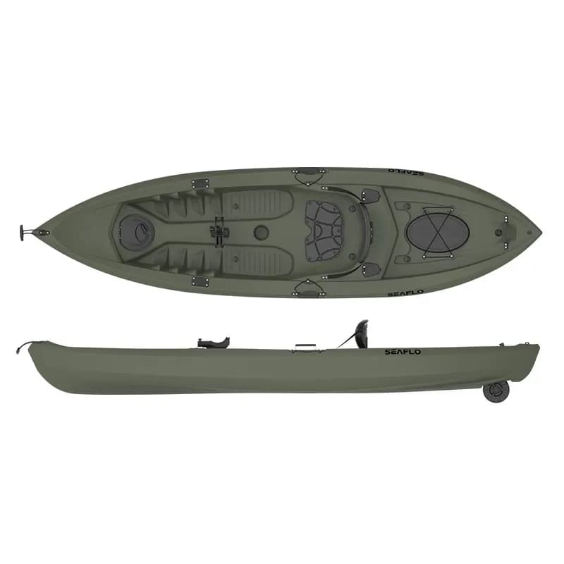 10ft 1 Person HDPE Plastic Boat Fishing Kayak Equipped With Front And Rear Storage Compartments Recessed Fishing Rod Mo