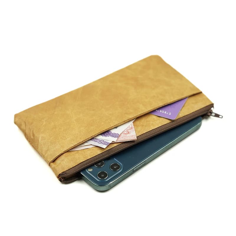 Zippered Ultra-Slim Fiber Paper Case 6.7-inch Phone Bag, Double-Layer Pouch Holds Power Bank & Accessories For iPhone 17 Pro Max