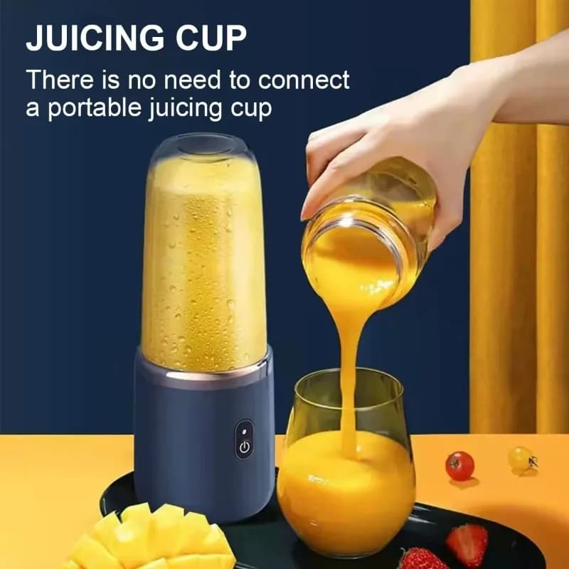 Portable USB Personal Mini Juicer Cup Handheld Travel Blender Single and Double Cups Design for Easy Use with Water Bottles