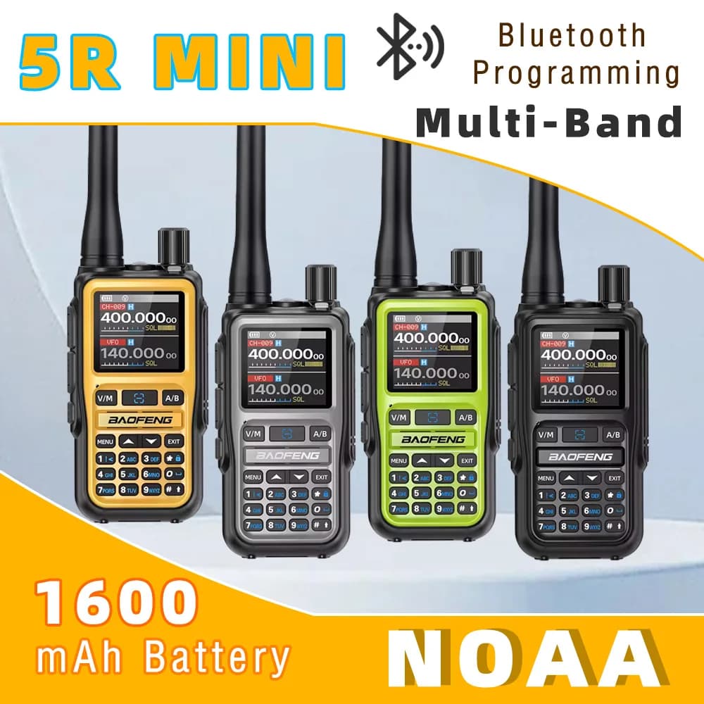2PCS Baofeng UV 5R Mini Type-c Charger Dual Band Dual PTT Walkie Talkie AM FM UHF VHF Multiple Colors Dual PTT Camping Ham Radio