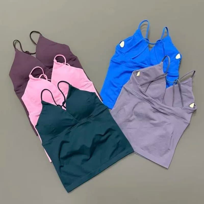 Vision Twist Front Longline Top Gym Sports Yoga Tops Women Quick Dry Thin Strap Workout Vest Push-up Pilates Fitness Tank