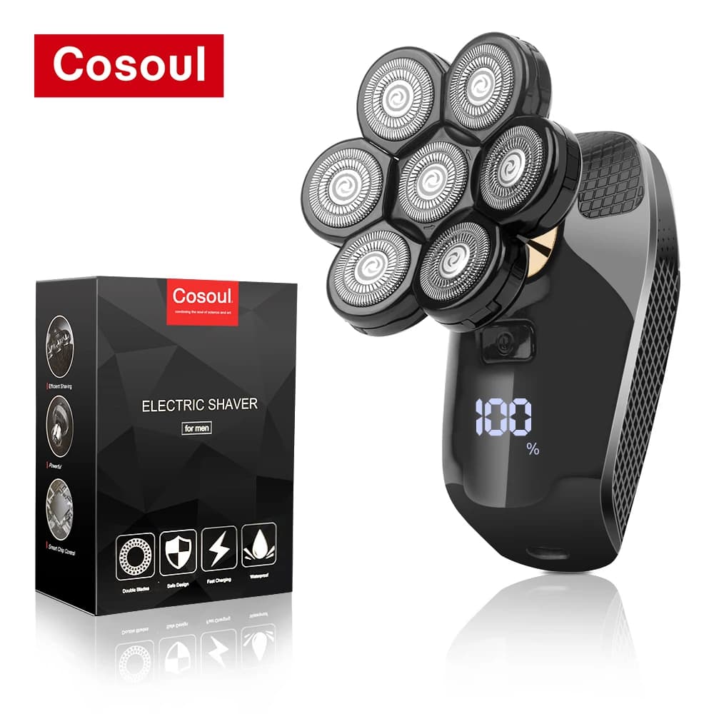 Cosoul Shaver for Men Electric Shaver Powerful Bald Head Shaver Beard Shaving Machine For Men Razor Husband Gift Boyfriend