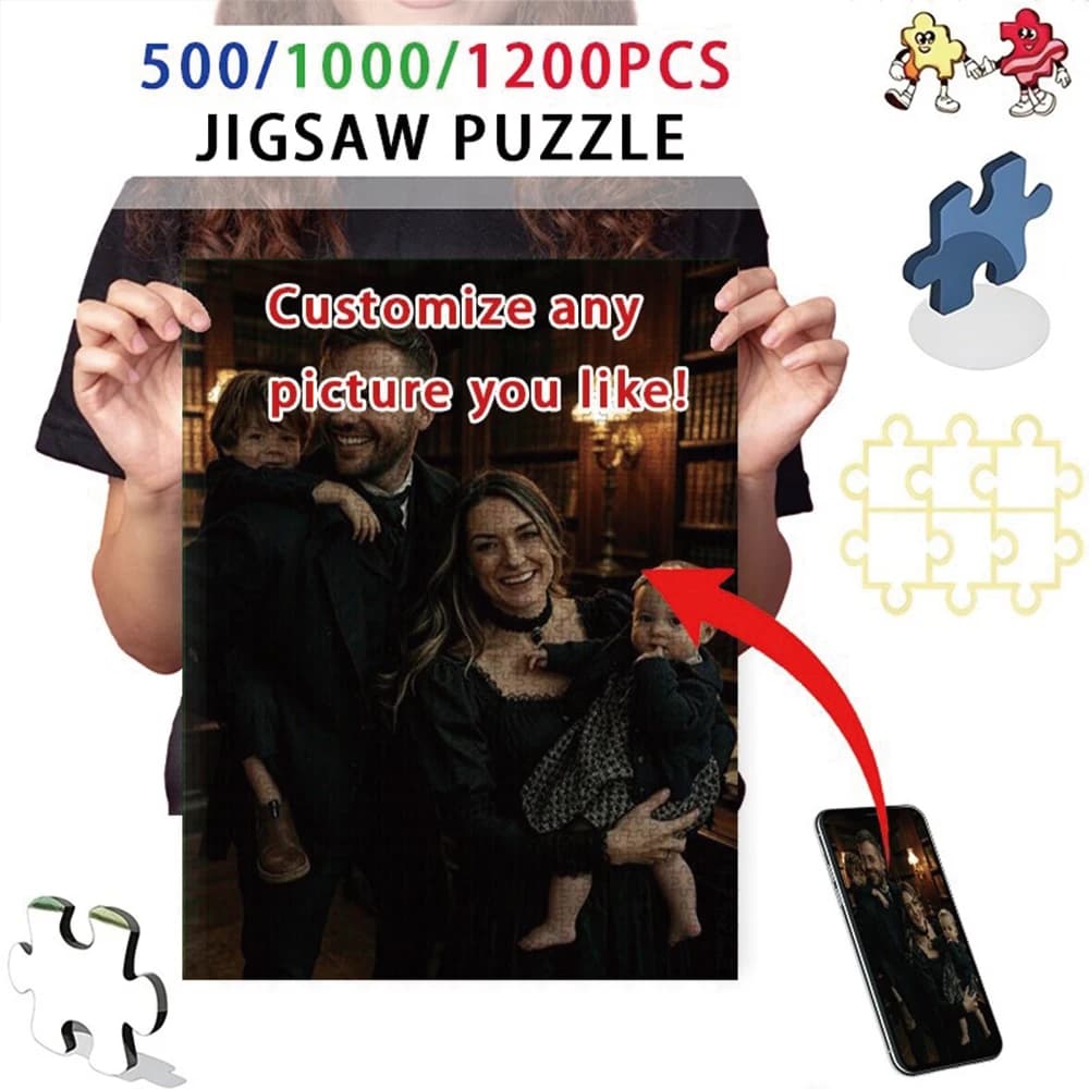 35/300/500/1002pcs Personalized Custom Photo Puzzle Couple Photos Jigsaw Gifts Family Educational Toys