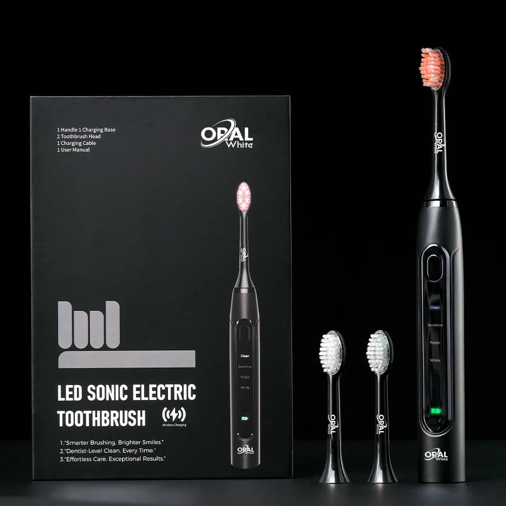Wholesale Home Use High Quality Effective Cleaning 4 Modes Blue Led Soft Bristles Black Luxury Electric Toothbrush