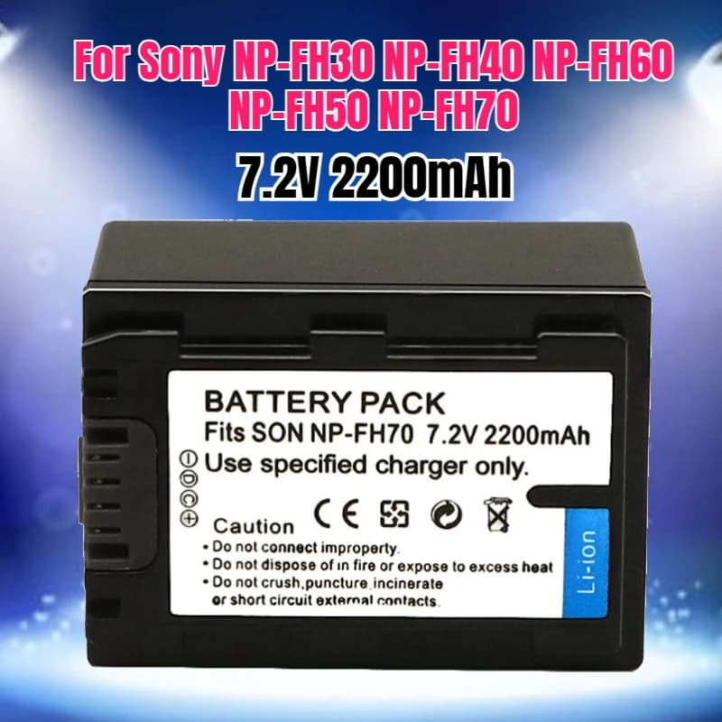 7.2V 2200mAh NP-FH70 Rechargeable Battery for Sony NP-FH30 NP-FH40 NP-FH60 NP-FH50 NP-FH70 HDR-XR Series Camera Battery