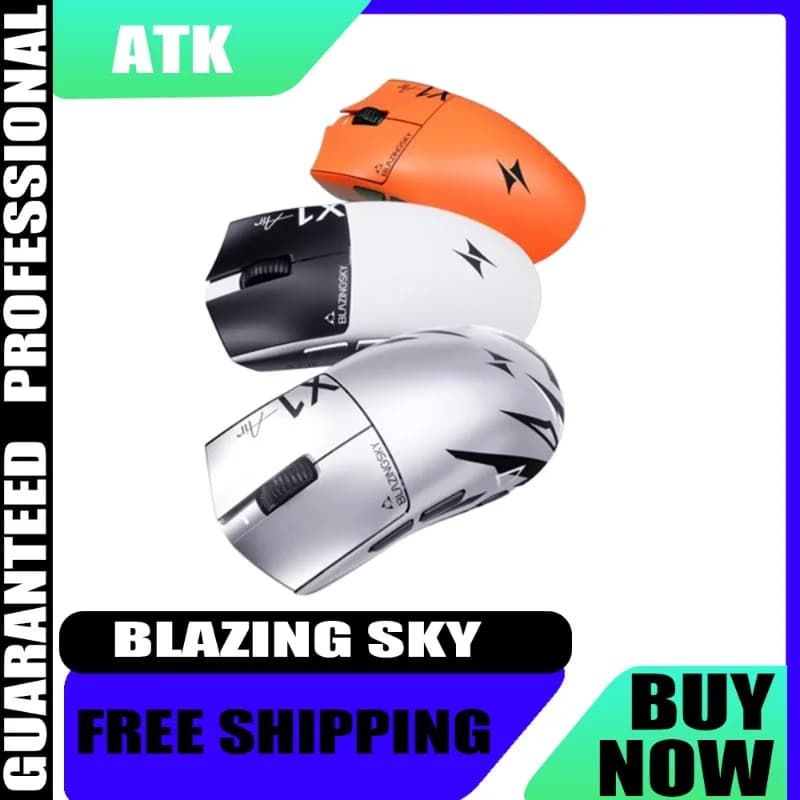 ATK X1V2/X1 Air Master Edition+ Wireless Gaming Mouse 48g Ultralight PAW3955 Wired/Wireless Dual 8K for Med-Large Hand FPS MOBA