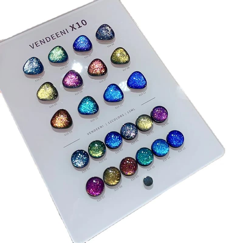 VENDEENI 18 Colors 12 Color Glitter Cat Eye Nail Gel Set Nail Salon Professional 2024 New Hot Sale Nail Art Kit Non-toxic UV Gel