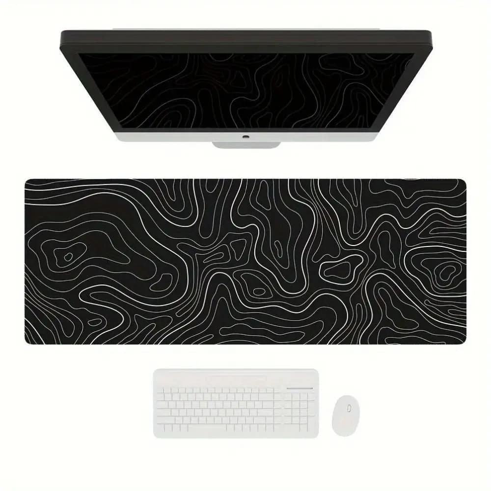 Professional Gaming Topographic Shape Gaming Mouse Pad Anti-Slip Wear-Resistant Keyboard Pad Computer Keyboard Mat Computer Desk