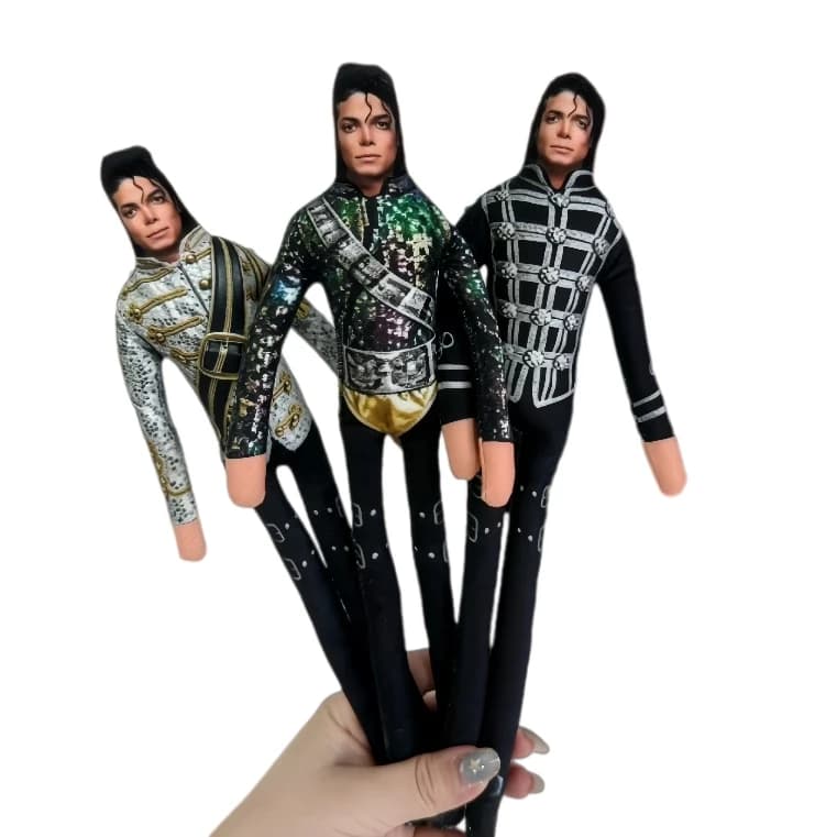 Michael Jackson Bendable Plush Doll with Iron Wire Frame Poseable Abstract Rat Jerky Figurine Fan Support Toy for Decor And Gift