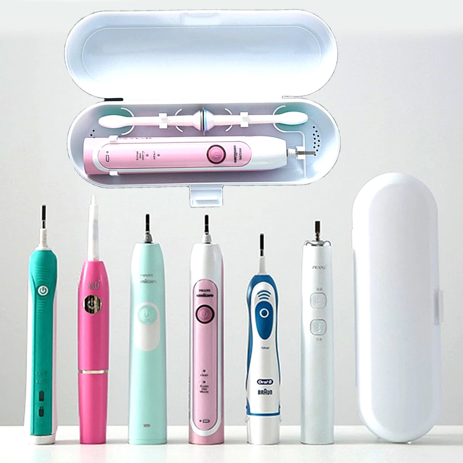 New Toothbrush&Toothpaste Holders with Protective Cover, Portable Travel Case for Oral B Electric Toothbrush Handle Storage Box
