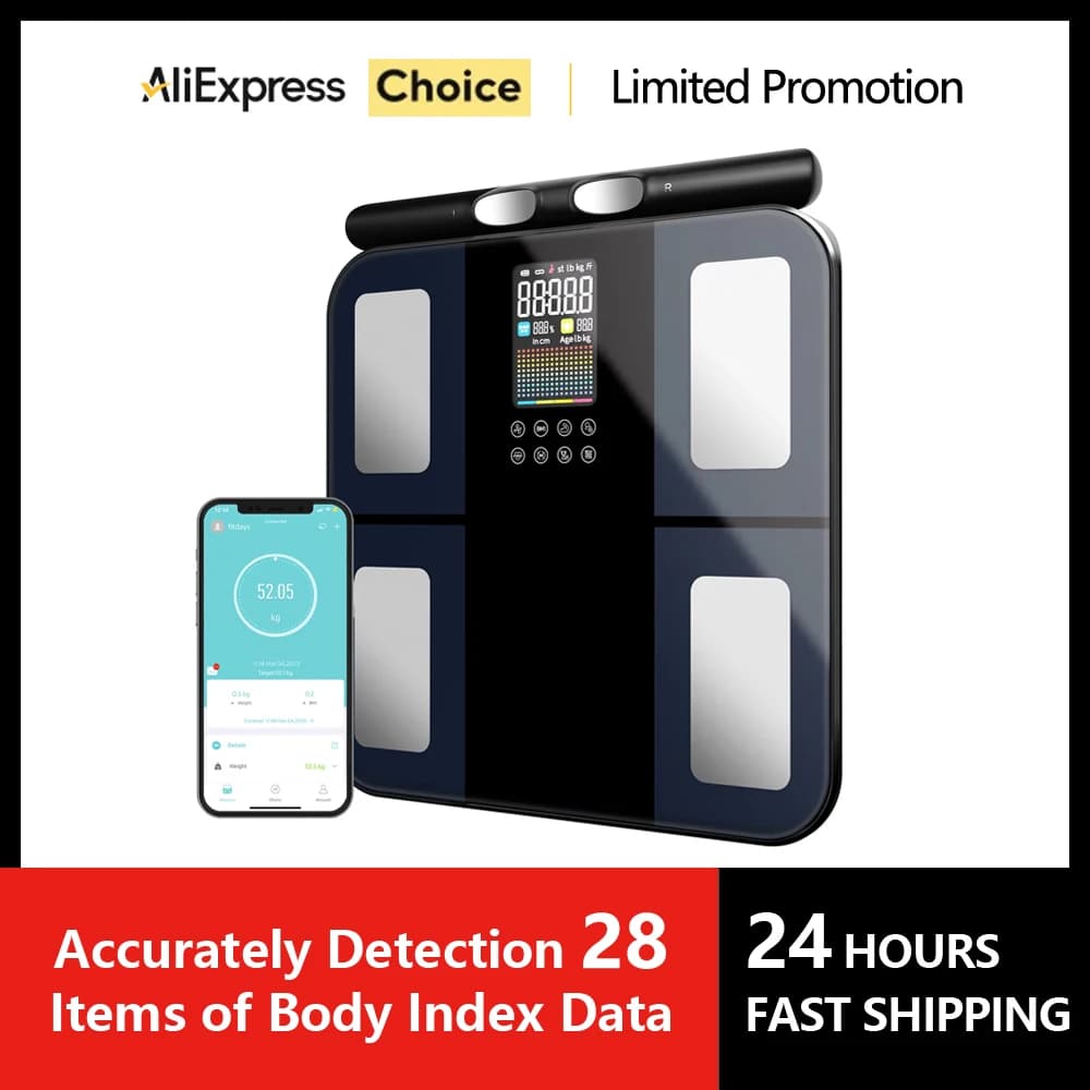 Smart Digital Body Composition Scale Bioimpedance Body Fat Weight Scale Health Tracker Smart Body Balance Scale