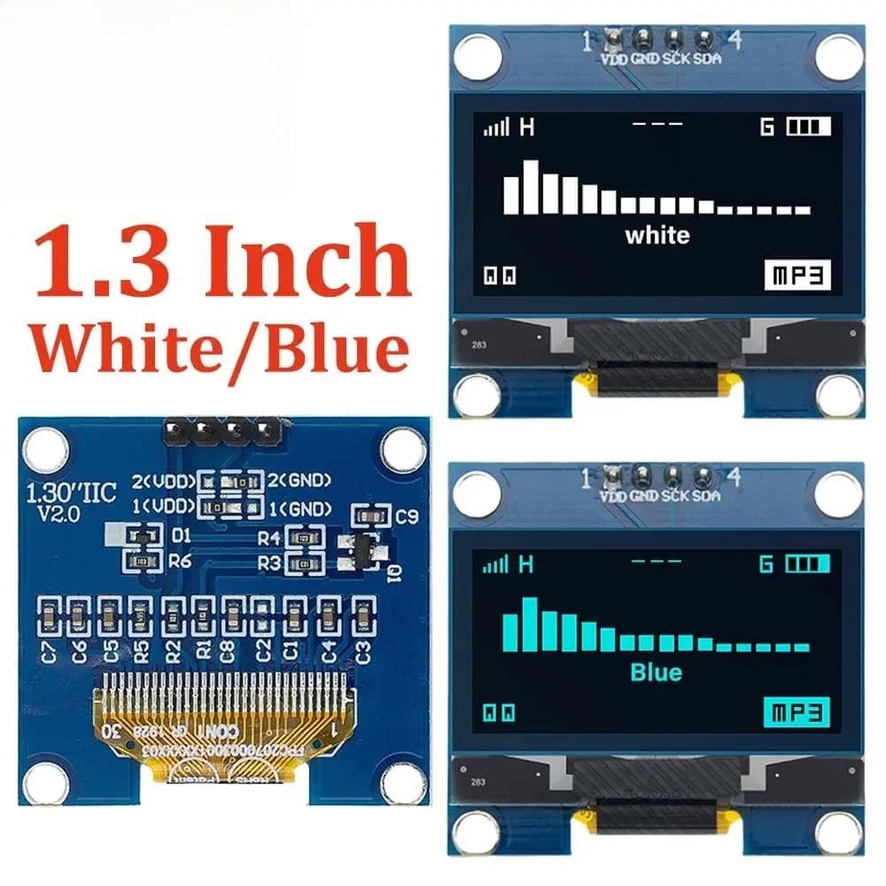 I2C 1.3" OLED Display Module White Blue Color Drive Chip SH1106 128X64 1.3 Inch LCD LED IIC Communicate Blue Board