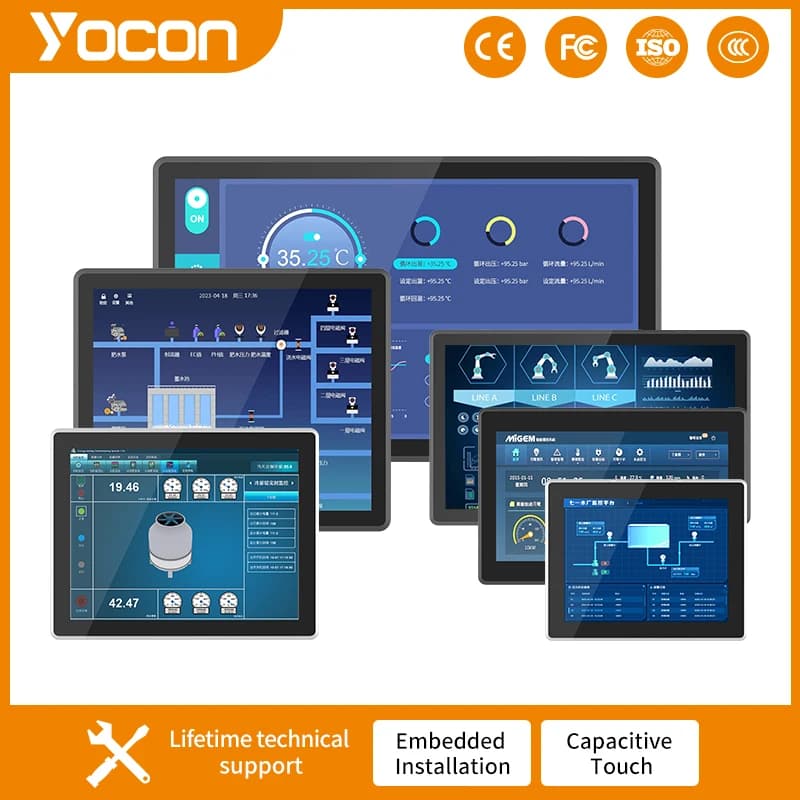 Touch Screen IP65 Waterproof 10.4/12.1/13.3/15 "/15.6"/17"/18.5"/21.5" Embedded Touch Monitor Support VESA Bracket Support 24v