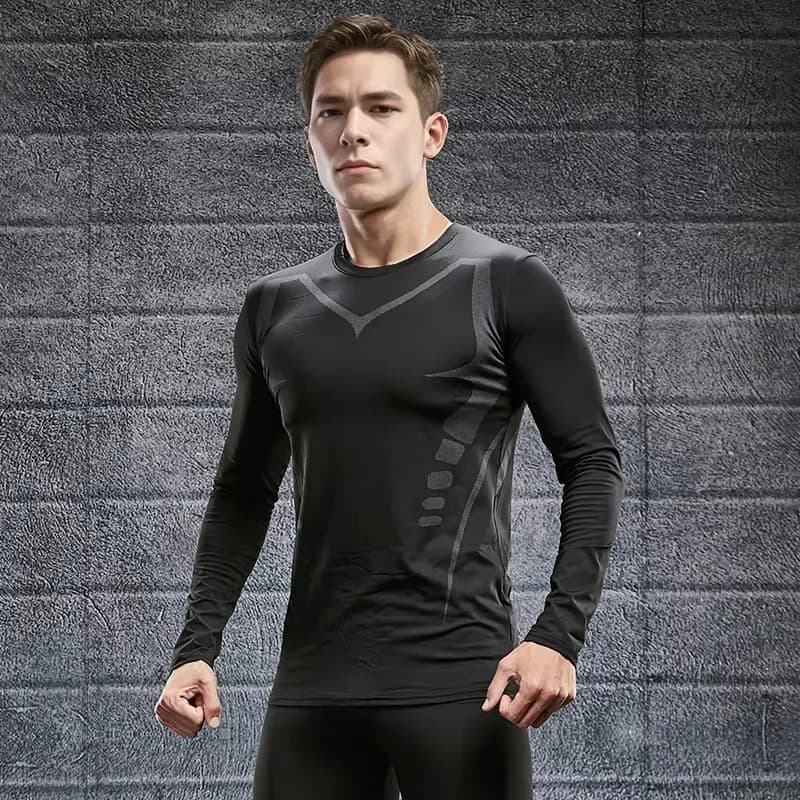 Men's T-shirt Men Running Sport T Shirt Men Compression Fitness Tops Tee Quick DryTight Training Gym Sport Running Shirts