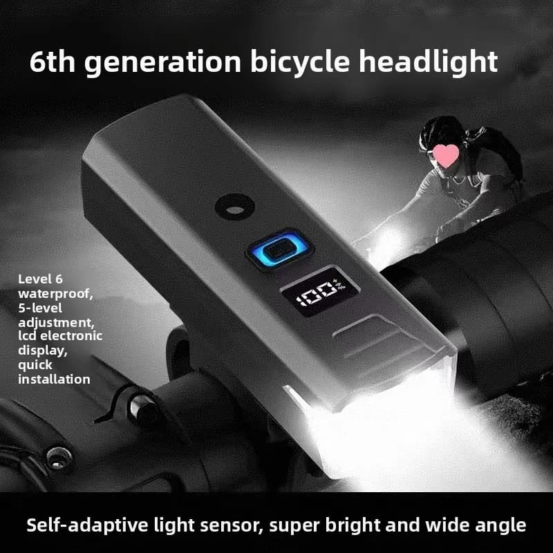 Bicycle Lights, Bike Lights, Cycling Lights, TYPE-C Charging Digital Display, High Brightness, Road Bike Sensing, Night Riding