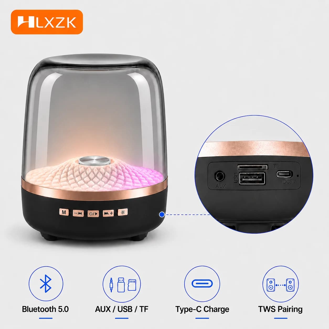 2026 Portable Wireless Soundbar Bluetooth 5.0 Home Theater TWS Speaker Hi-Fi Acoustic Breathing Lamp Subwoofer for Android & IOS