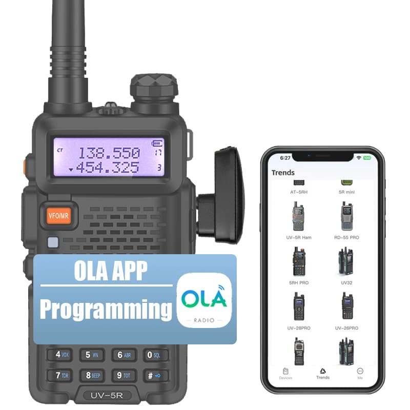 Wireless Bluetooth Walkie Talkie Programmer Adapter for Baofeng UV-5R UV-82 BF-888S UV-5RH Two Way Radio K-Plug App Frequency Wr