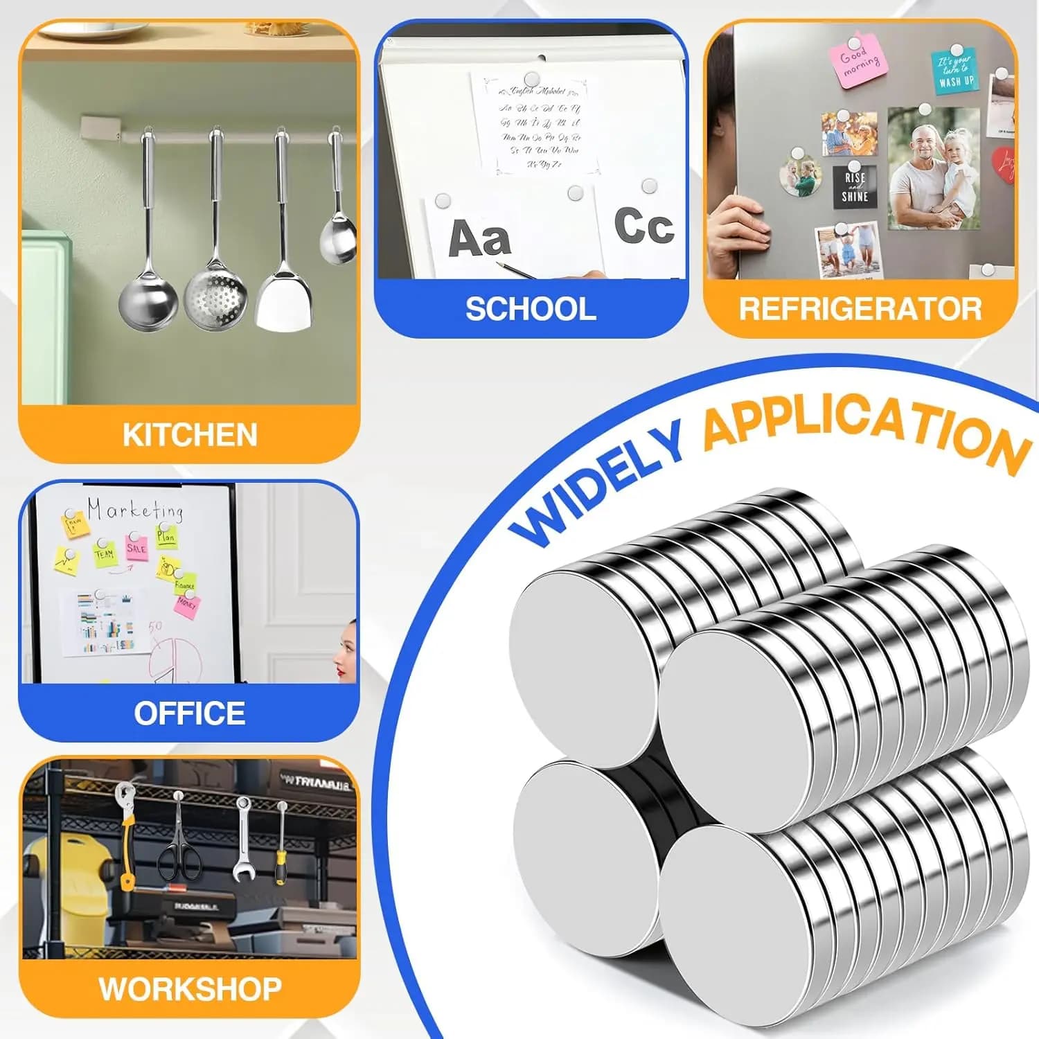 3x1/3x2/5x2/10x2/10x3mm Strong Magnet refrigerator magnets for decoration offices DIY Whiteboard, kitchen tool storage nail art