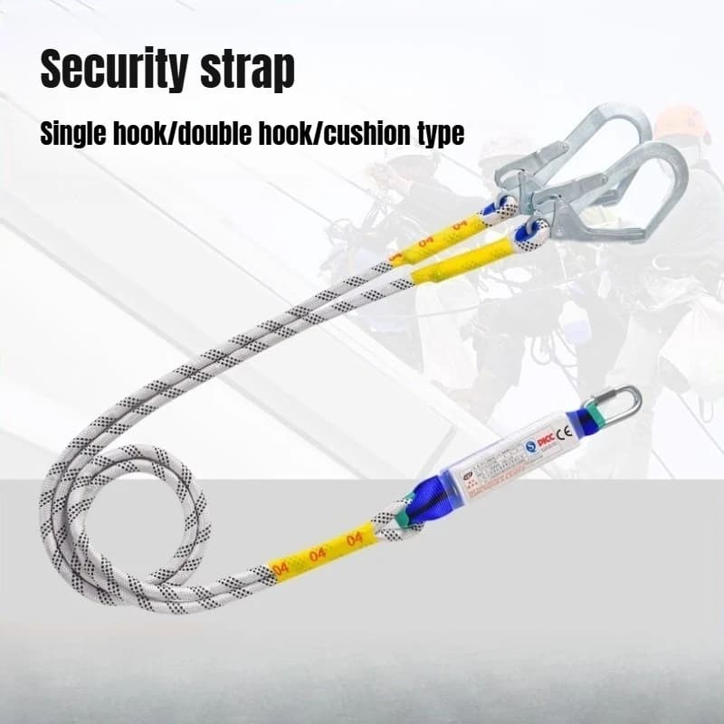 Adjustable Safety Harness for Work in Height 2M Safety Rope Belt Carabiner Outdoor Climbing Full Body Security Protection