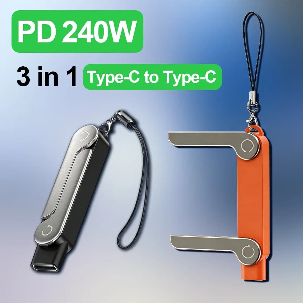USB Type C Flat Charger Charging Cable C Kick Cable Stand With Invisible Support Foldable Phone Holder 240W Charge Wire Bracket