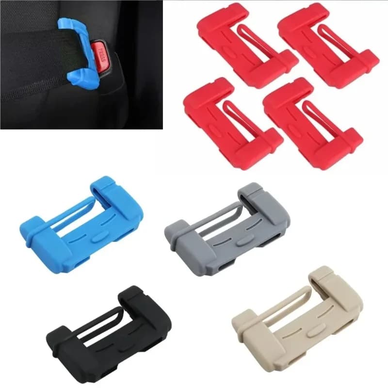 2pcs Car Seat Belt Clip Silicone Protective Cover Holder, Scratch Resistant and Dust-proof Interior Protection Cover
