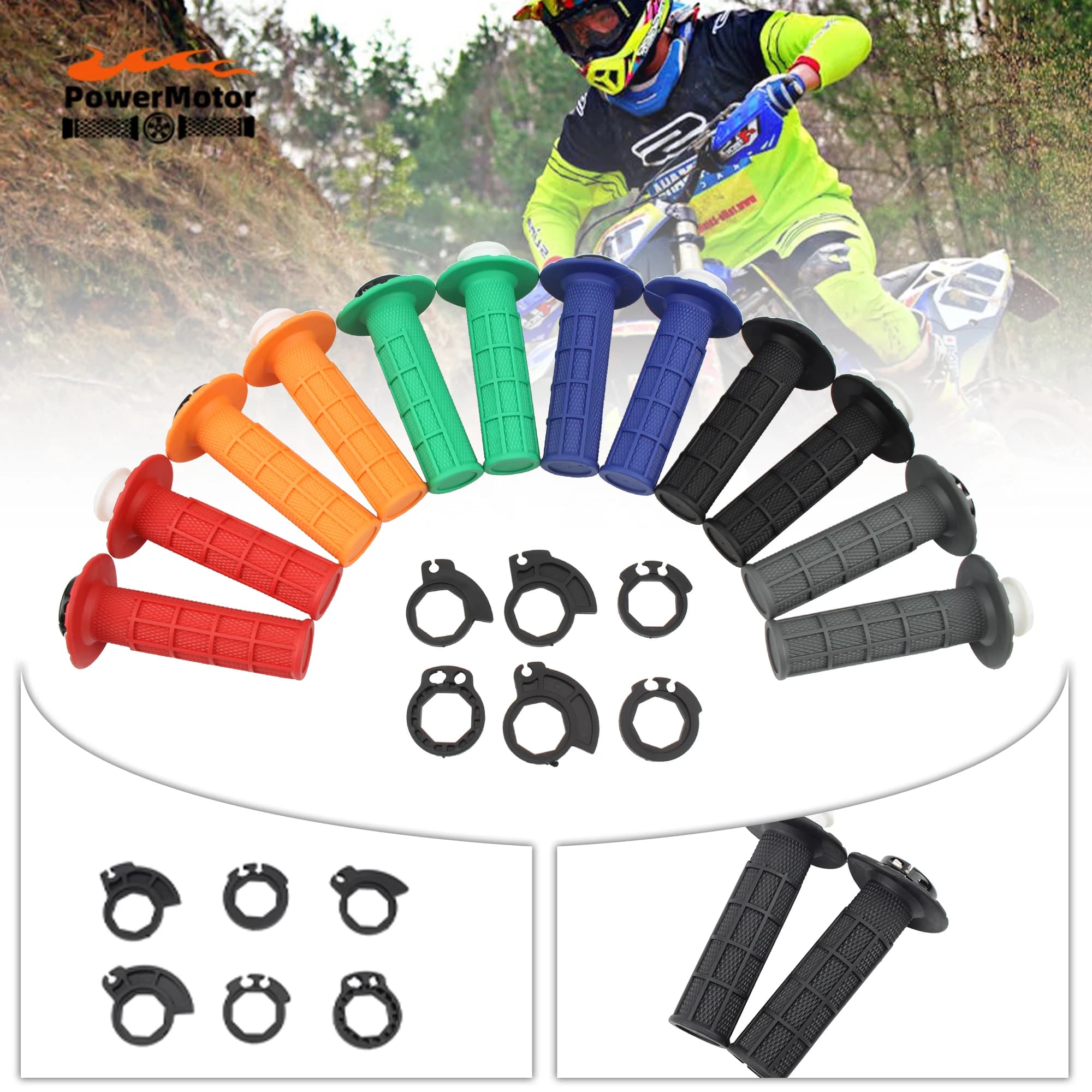 Enduro Motorcycle Grips Handlebar 7/8" 22mm Hand Grip Snap-on Cam Lock-on  For KTM CRF SXF EXC Grips Handlebar Dirt Bike Parts
