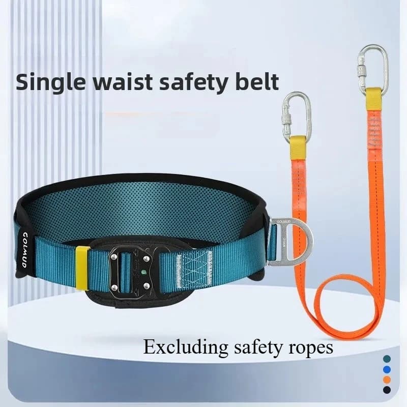 Single Waist Work Safety Belt High-altitude Harness Outdoor Rock Climbing Training Electrician Construction Safe Rope Hook Suits