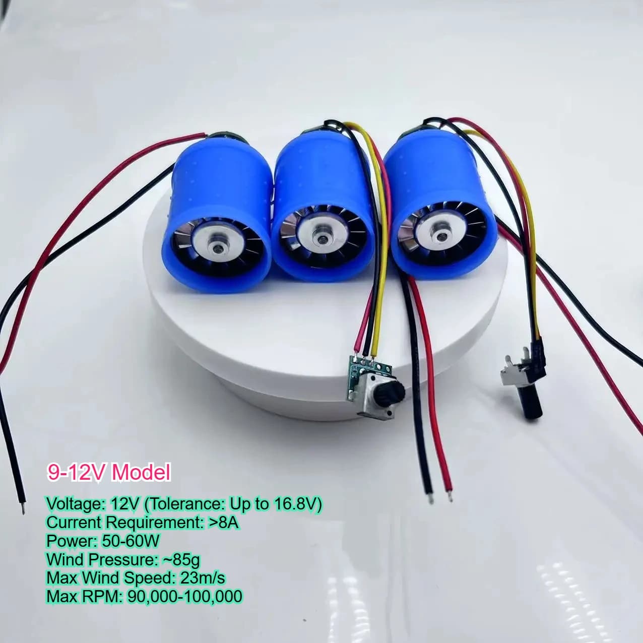 Blower Fan Motor DC 9V 12V 24V 100000 RPM Miniature Brushless Ducted Fan Aluminum Impeller Hair Dryer Ultra High Speed Motor