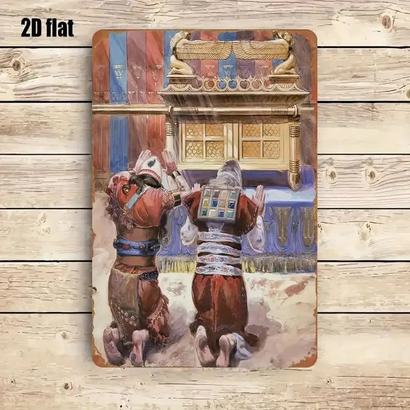 CIFBUY Rustic Biblical Scene Metal Wall Art Weatherproof Durable Alloy Decor for Home Kitchen Bistro Pub