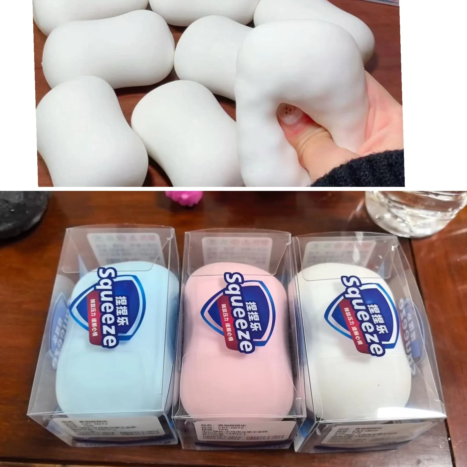 Handmade Simulated Soap Crispy Stress Ball Toy Fidget Squeeze Ball Round Block Filled ASMR Adult Anxiety Relief Toys Gifts