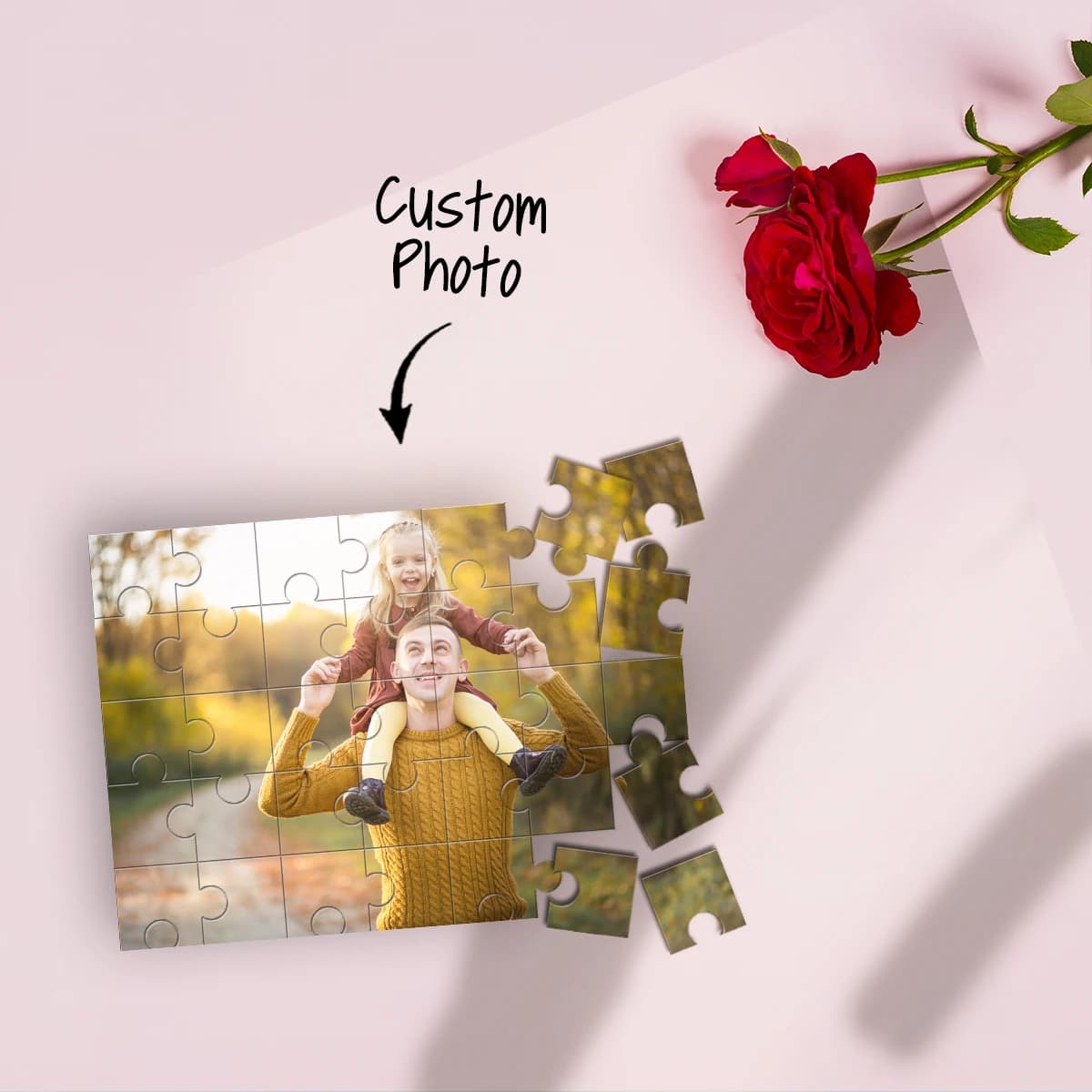 Creative Father and son rejoice. Custom Picture Jigsaw puzzle Personalised Decompression Puzzles Custom Puzzles in Photos